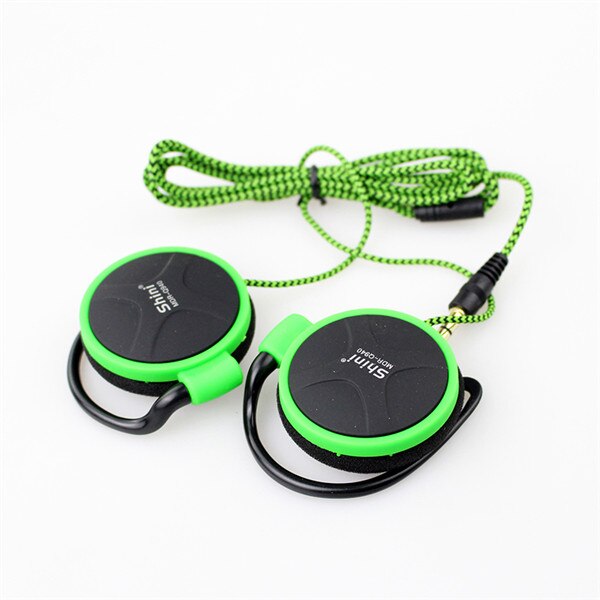 Shini-auriculares Q940 con conector tipo C, cascos deportivos de 3,5mm con gancho para la oreja para reproductor de música Mp3, ordenador y teléfono móvil,: Verde