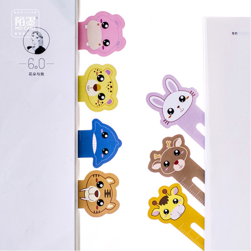 30 pcs /Pack Cute Animals Garden Hard Paper Bookmark Mark of Page Decorative Kids