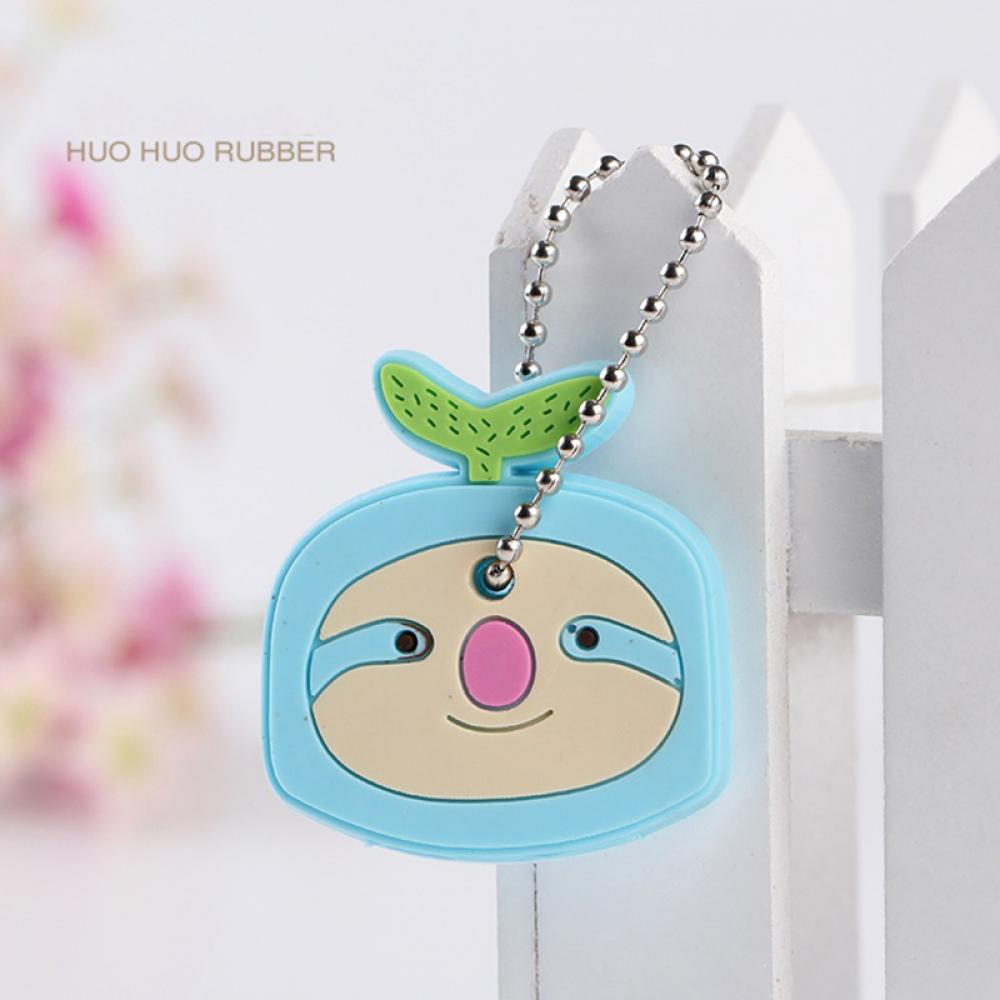 Cute Animal Soft Key Top Head Cover Chains Cap Keyring Phone Strap DIY Key Wallet: B