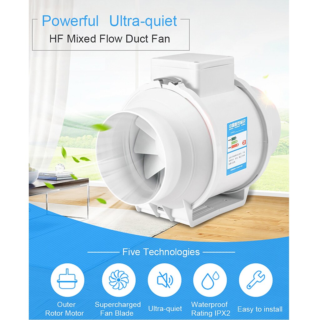 Boat Blower, 4 Inch In-Line Marine Bilge Air Blower Fan, Quiet Blower Vents