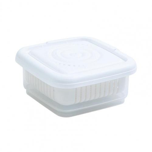 Storage Holder Multi-use Double Layer PP Kitchen Drainage Food Holder for Home Herb Spice Vegetable Fruit Storage Boxes: White / S