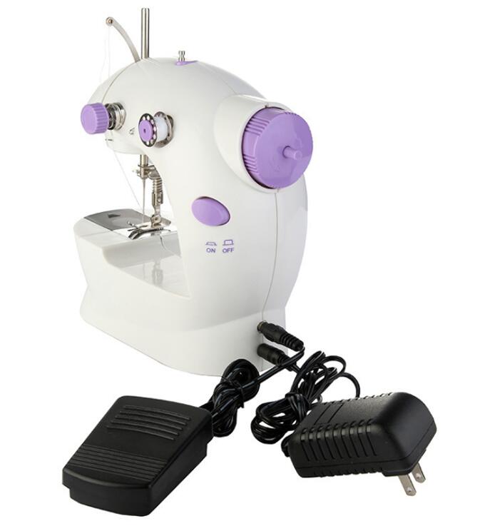 Electric Mini walking foot Sewing Machine 202 For Home Hand Machine To Sew Speed Adjustment With LED Light & Tangent function: US plug Sewing