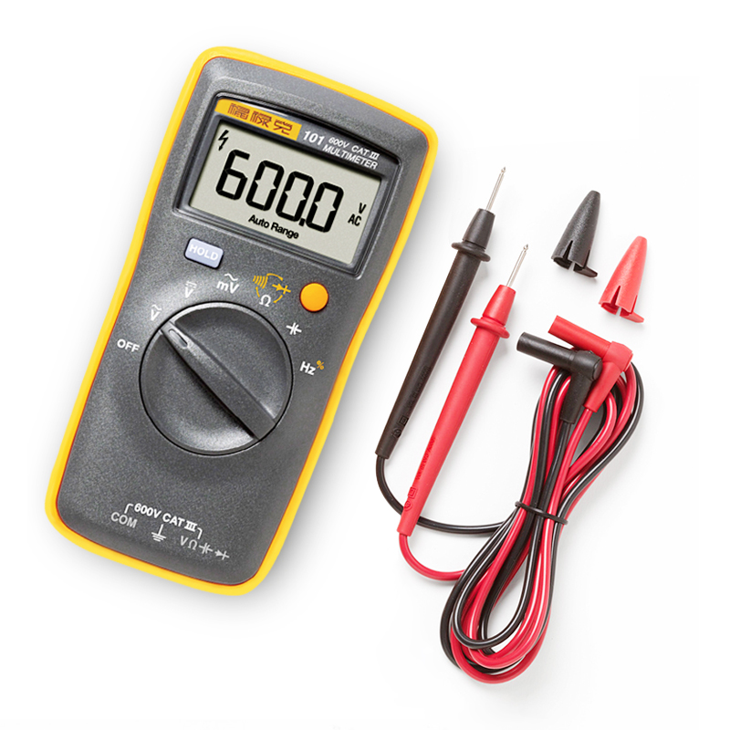 FLIUKE 100% Originele 101 Mini Digitale Multimeter Auto Range voor AC/DC Spanning Weerstand Capaciteit Frequentie Duty Cycle Tester