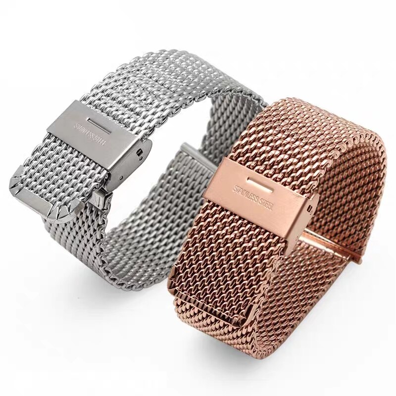 Strap 20mm 22mm Stainless Steel Milanese Watch Band Women Mesh Belt Replacement Strap Black Gold Rose Gold Silver Blue for DW