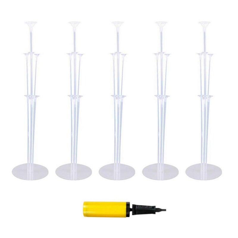 5 Stuks 72Cm Ballon Stand Display Set Tafel Desktop Ballon Houder Sluiting Voor Bruiloft, Verjaardag, garden Party En Viering: Default Title