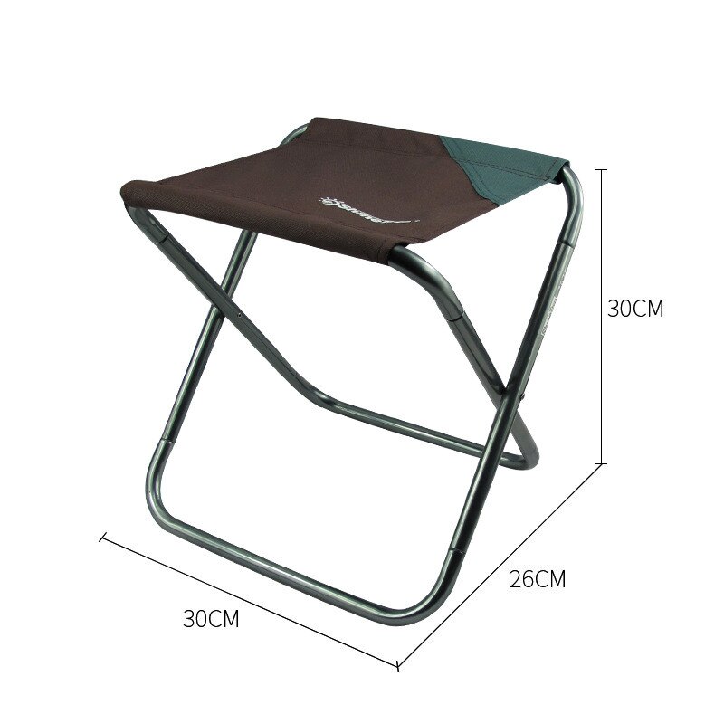Udendørs foldbar fiskestol ultra letvægts bærbar foldbar camping aluminiumslegering picnic fiskestol med taske: Brun
