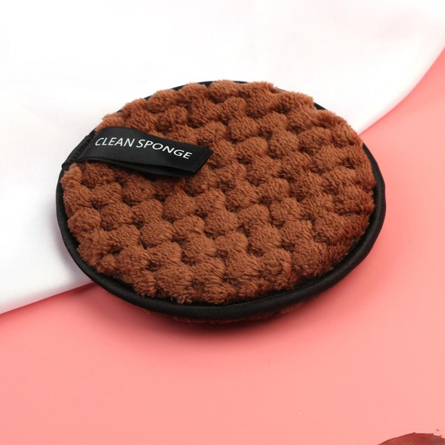 Make Up Spons Remover Handdoek Gezicht Reiniging Doek Pads Pluche Bladerdeeg Mode Esponja Maquillaje Konjac Spons Gezichtsreiniger: Donkerbruin