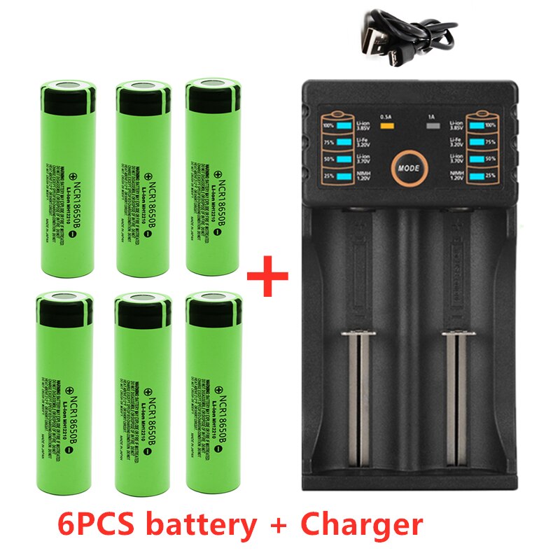 100% Original 3.7V 3400mAh 18650 battery rechargeable battery with Battery charger for 26650 14500 18340 18650 Battery+charger