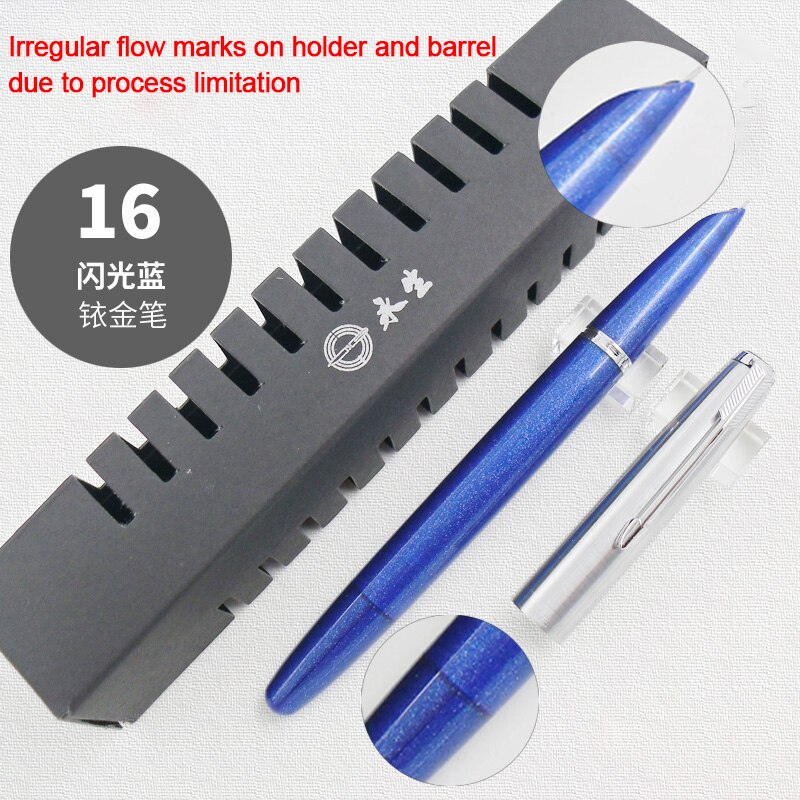 Yong Sheng 601 0.5mm Fine Nib Vacumatic Fountain Pen Metal+ABS Body Silver Cap: sapphire blue