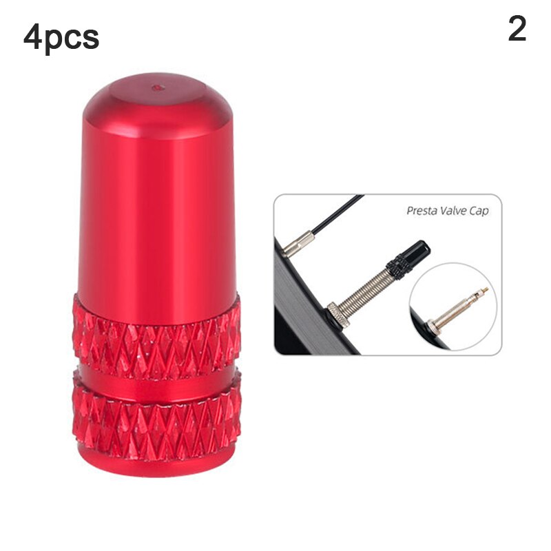 4pcs Aluminum Bicycle Tire Valve Cap Ultralight Mountain Road Bike Tyre Cap Schrader/Presta Tire Valve Protector MTB Accessories: A2