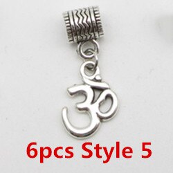 6 Stks/pak Verschillende 6 Stijlen Viking Charms Haar Vlecht Dread Baard Dreadlock Kralen Manchetten Ringen Hoofddeksels Sieraden Voor Mannen Vrouwen: 6pcs Style 5