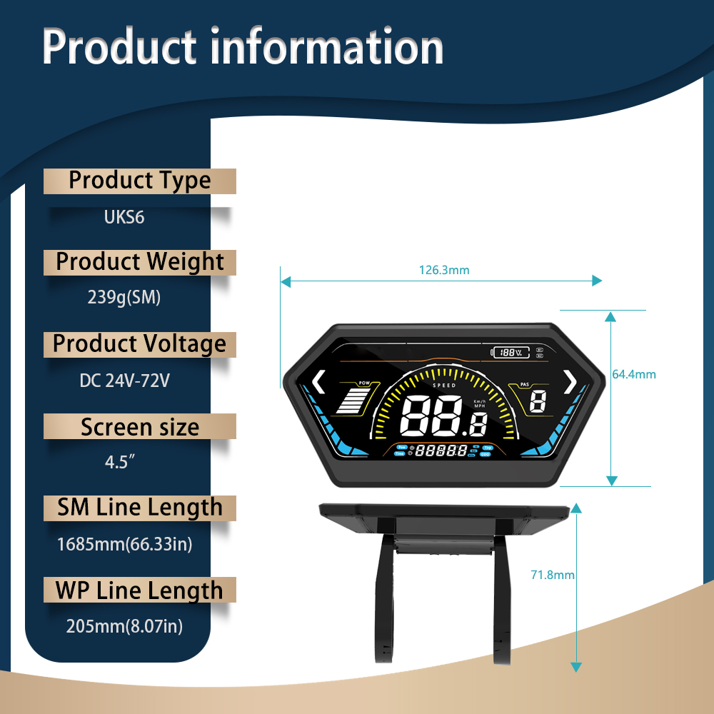 48-72V Ebike LCD-scherm Kleur elektrische fietsdisplay UKS6 borstelloze controllerkit Elektrische controller Fietsaccessoires