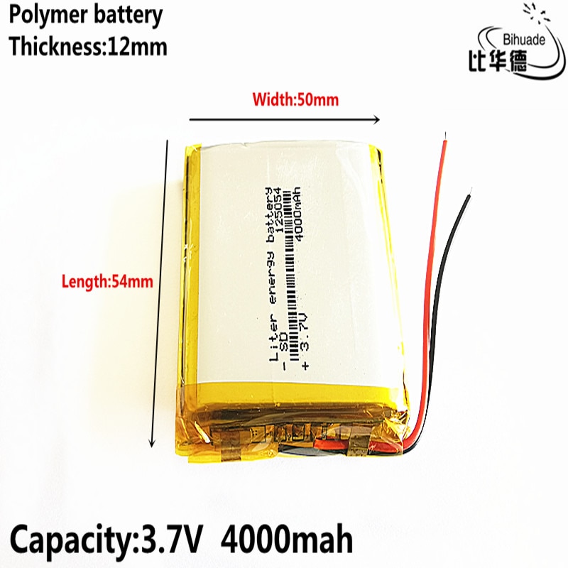 BIHUADE 3.7V 4000mAh 125054 lithium polymer battery MP3 MP4 navigation instruments small toys