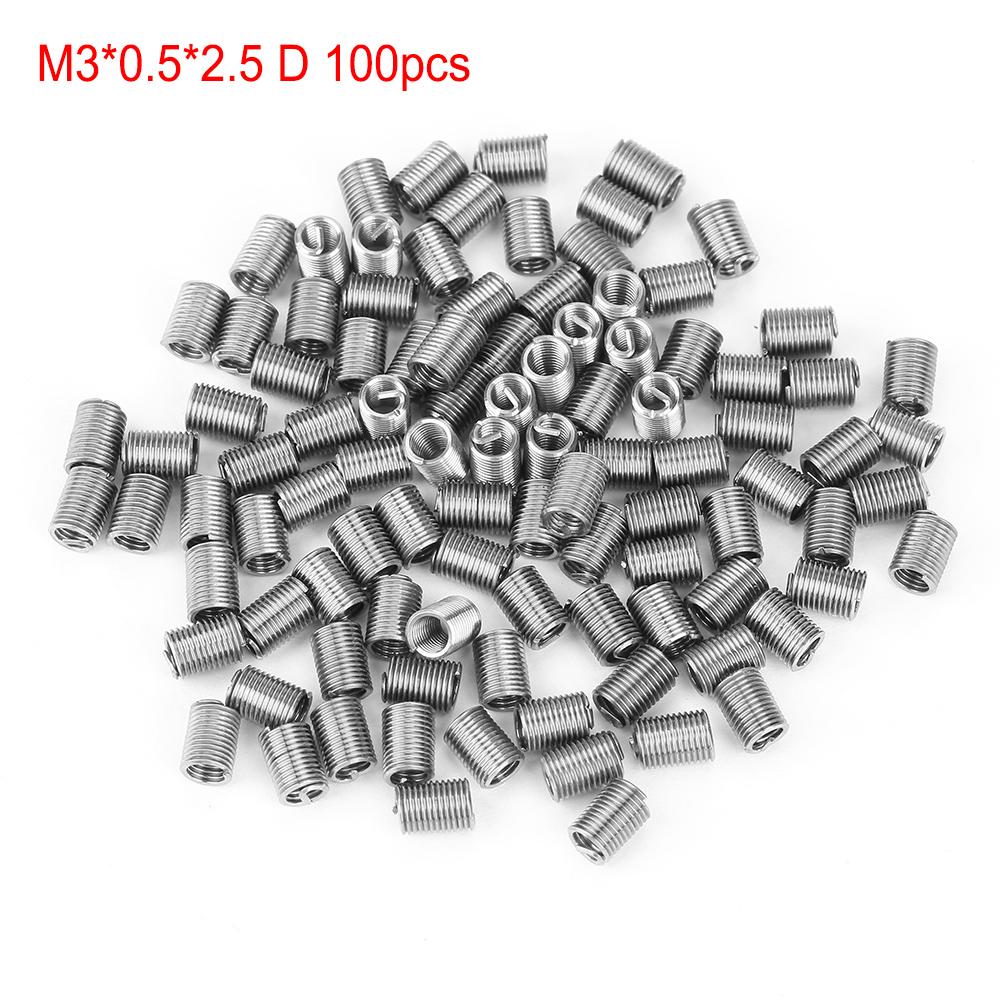 M3 Stainless Steel SS304 Coiled Wire Helical Screw Thread Inserts 100pcs