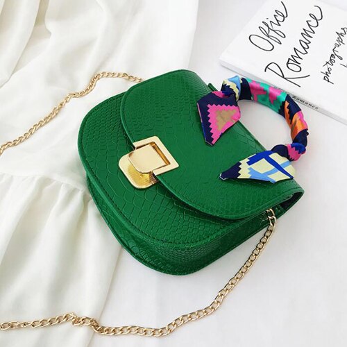 Sac à bandoulière à chaîne pour femme, sacoche de marque, sac messager, sac à main: Vert foncé