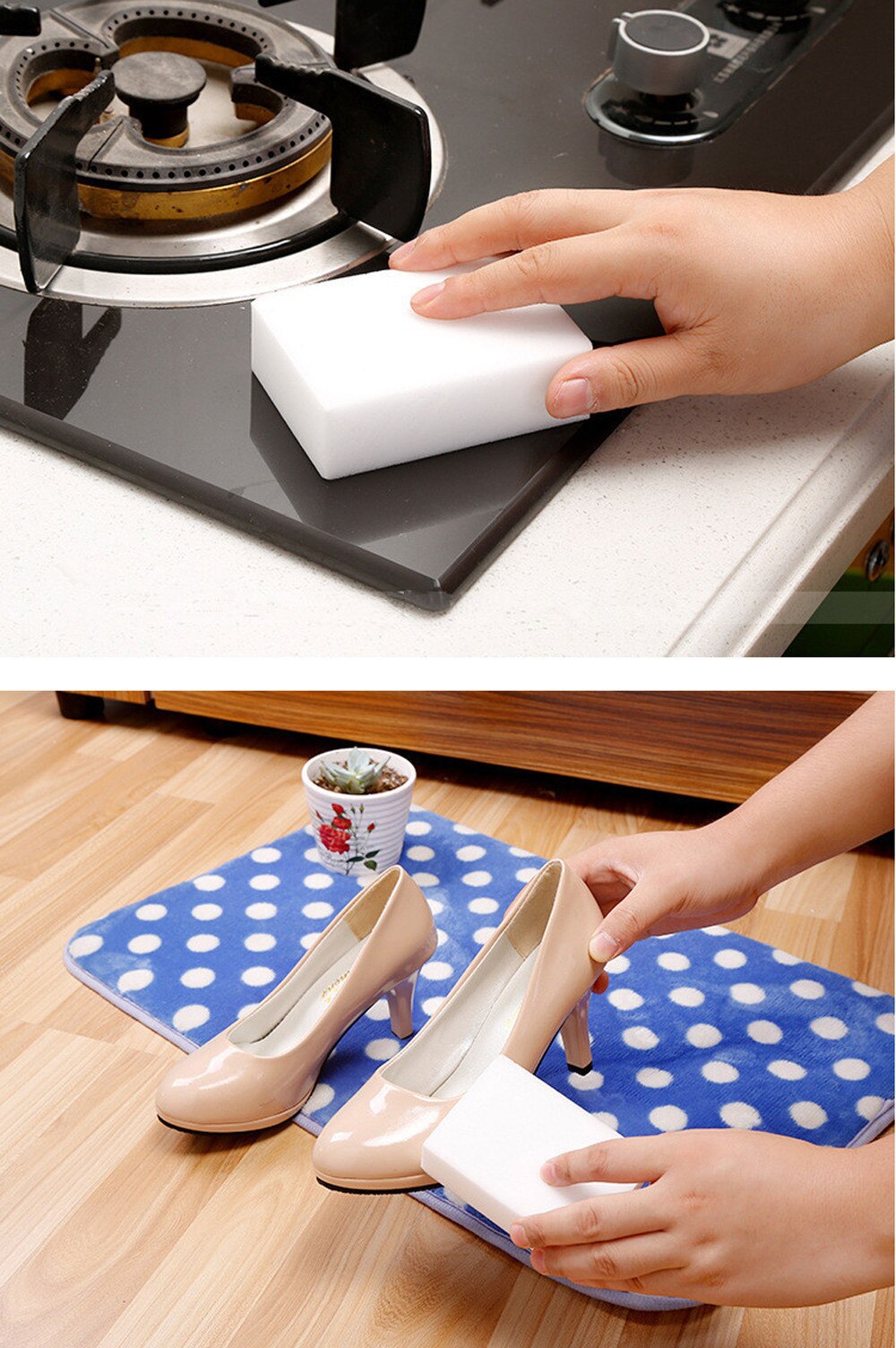 35Pcs White Magic Sponge Eraser Cleaning Melamine Foam Cleaner Kitchen Pad
