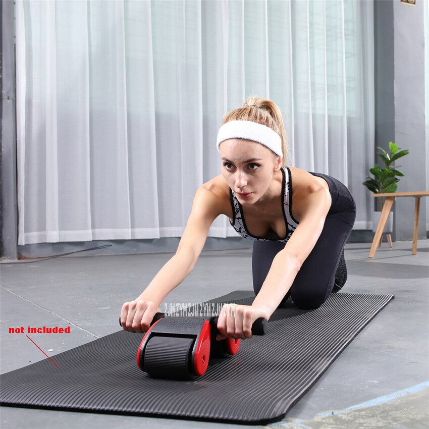 Folding Ab Roller Coaster Home Gym Abdominal Muscle Training Device Wheel Double Wheel Power Roller Indoor Fitness Equipment