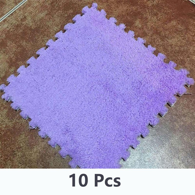 10 stuks zachte pluchen baby speelmat, eva-schuim, ontwikkelingsmat voor baby's, puzzel, in elkaar grijpende vloermatten, 30*30*0.6 cm kinderkleden: Wj3367h