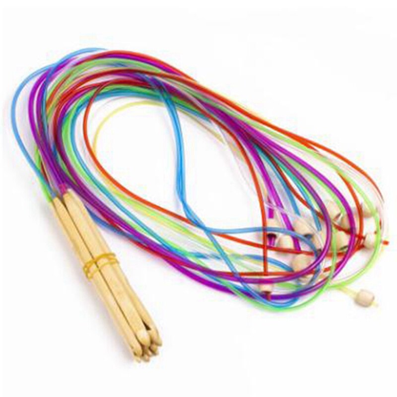 Lot De 12 Crochets Tunisiens Afghans Avec C Ble En Plastique, Tailles 3 Mm 12 Mm Aiguilles Tricoter Pour Tapis Couvertures Et Tissage~p113766181