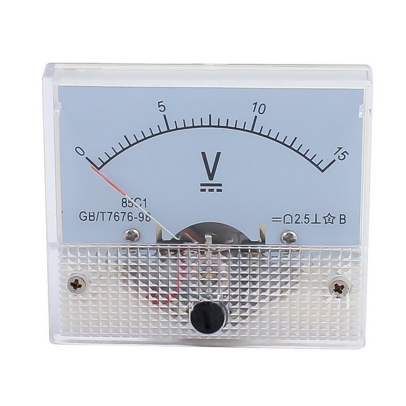 Analog voltmeter dc analog panel volt spændingsmåler voltmeter gauge 85 c 1 15v 30v mekaniske spændingsmålere: 15v