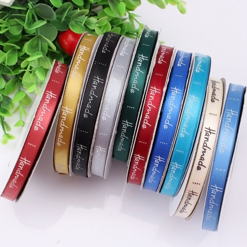 9Mm Handgemaakte Brief Gedrukt Satijnen Linten Bruiloft Verjaardag Party Kerst Bloem Geschenkdoos Wikkelen Diy Cake Bakken Linten