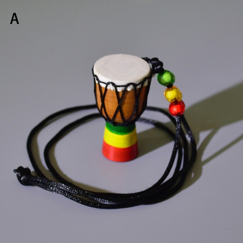 African Drum Pendant Necklace Classic Mini Tambourine Children Necklace Kids Necklace Jewelry Decoration: A