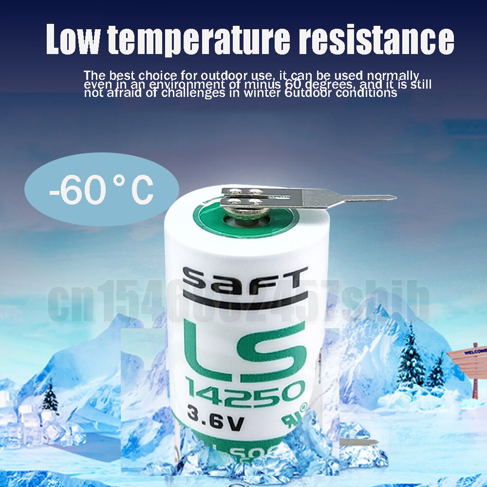 2pcs SAFT 14250 LS14250 14250 3.6V 1/2 AA 1/2AA 3.6V 1200mAh Lithium Battery With Pins For PLC CNC Water Meter Primary Battery