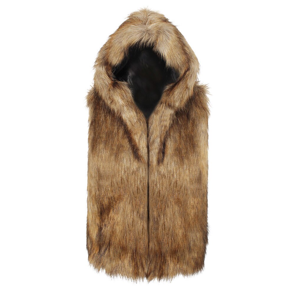 Men Faux Fur Vest Male Jacket Warm Winter Sleeveless Coat Luxury Faux Fur Waistcoat Gilet 5010