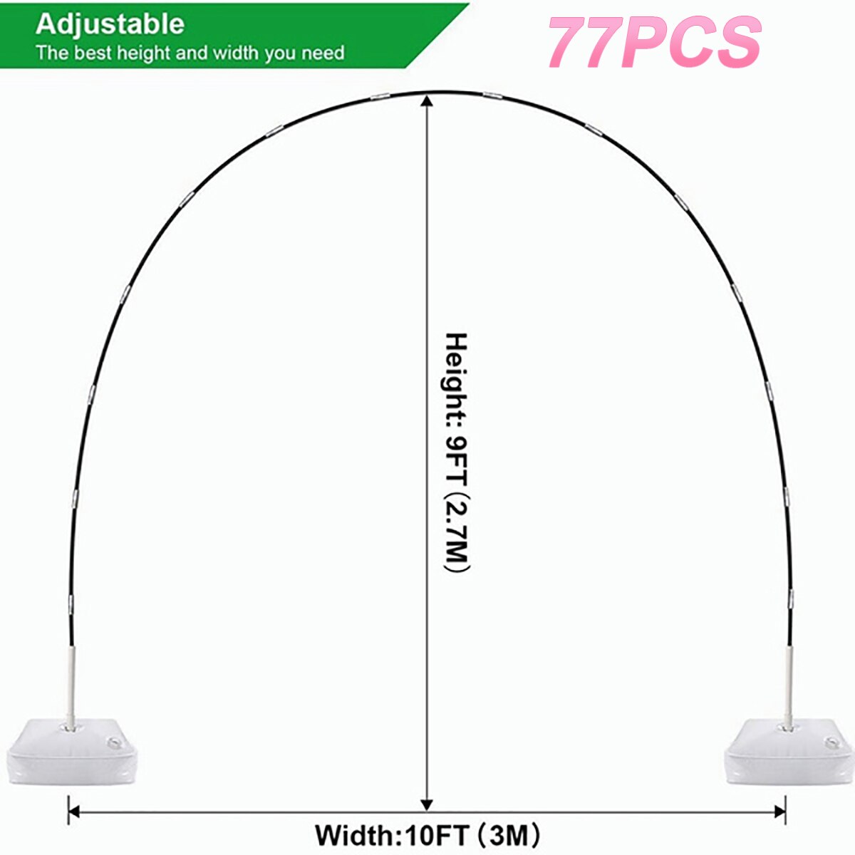 Arch Shape 1 Set Decorative Arch Shape Balloon Stand Set Garland Balloon Stand Water Fillable Base for Birthday