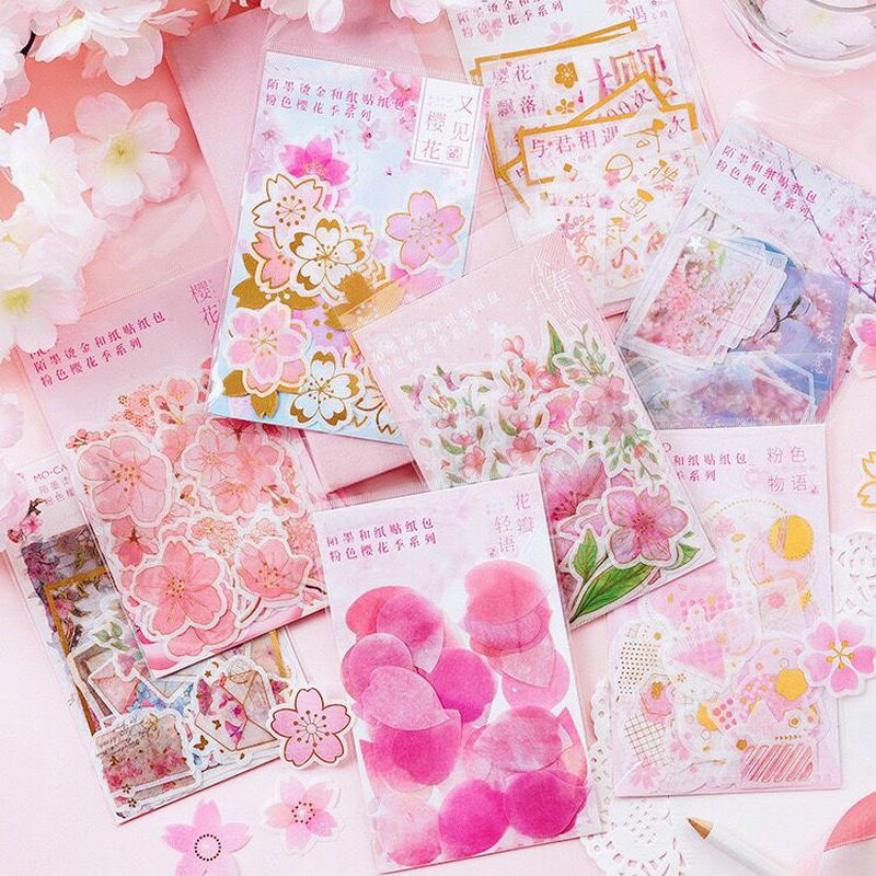Roze Kersenbloesem Papier Stickers Diy Hars Sieraden Stuff Craft Decoraties Sakura Versiering Maken Accessoires