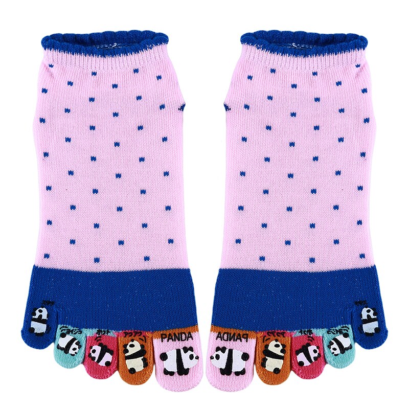 Calcetines de Pilates antideslizantes divertidos de dibujos animados con cinco dedos, calcetines deportivos informales de interior separados para hombre, calcetines de algodón para Yoga para mujer