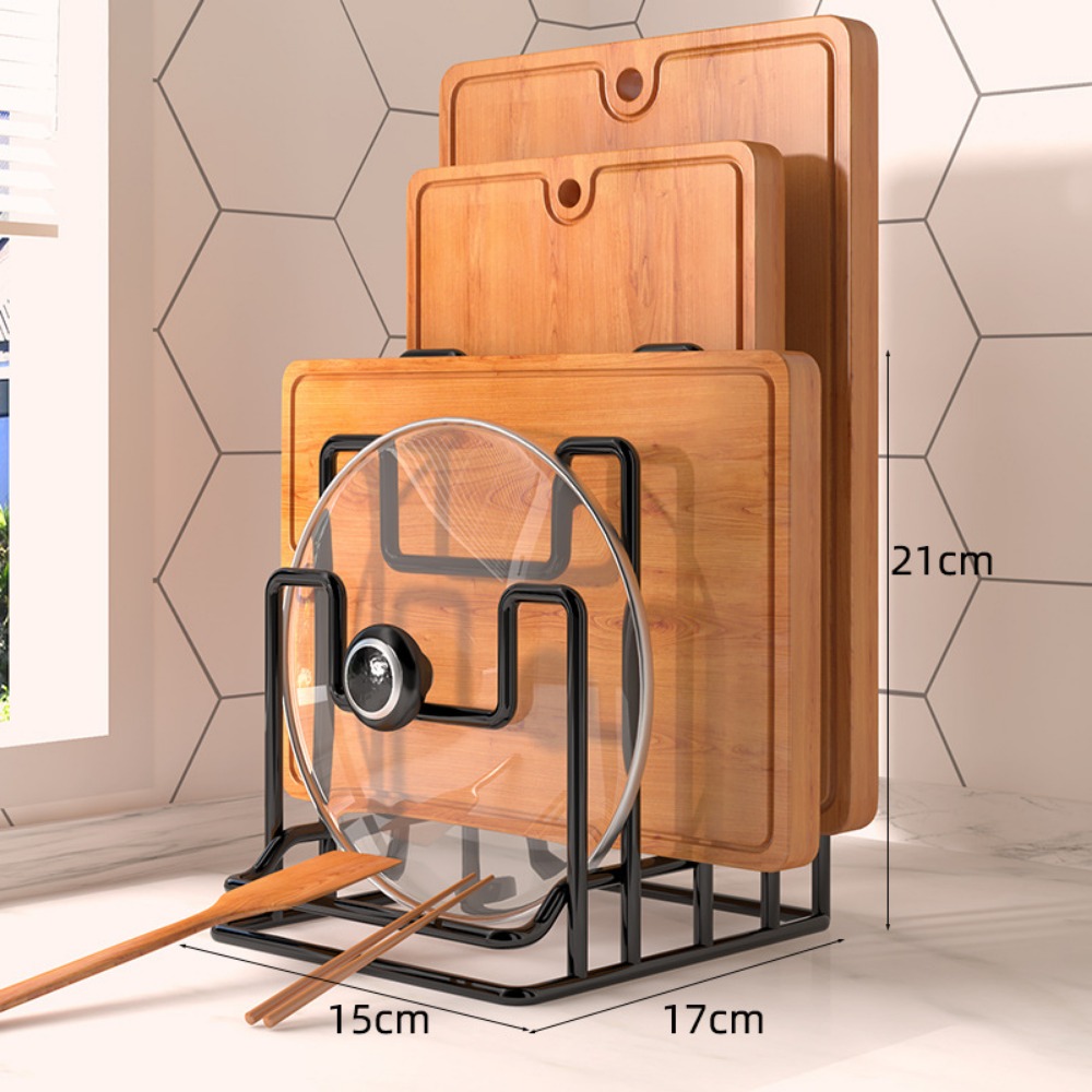 Cutting Board Holder Rack Chopping Board Organizer Stand Pots Pan Lids Rack for Plates Cabinet Restaurant Home Kitchen: Light Grey