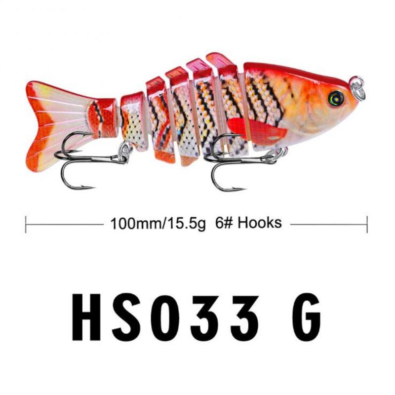 10cm 15.61g Wędkarstwo wabik plastikowa twarda przynęta multi-sekcja ryby bioniczny przynęta HS033 karpia paski gitara basowa Pesca wędkarskiego SwimBait: type7