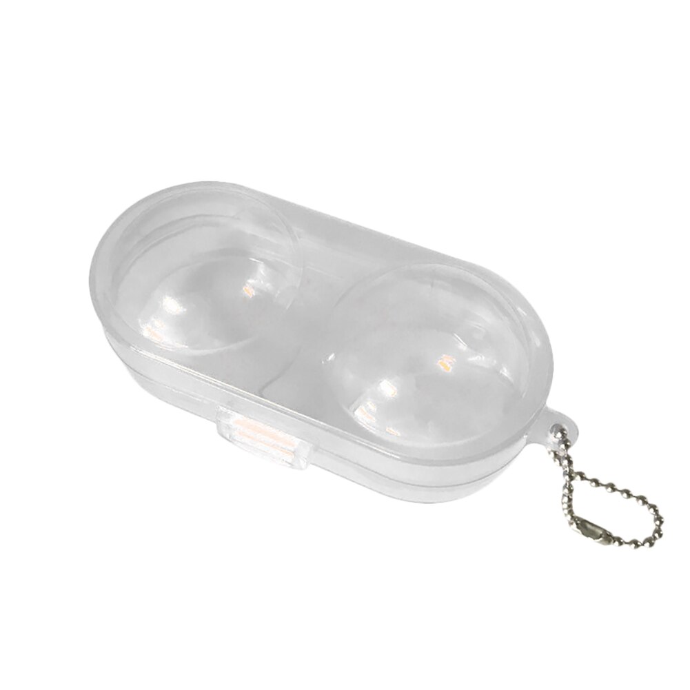 Table Tennis Container Box Portable Plastic Storage Case for 2 Ping-Pong Balls with Key Chain portable training practicing tools: Transparent