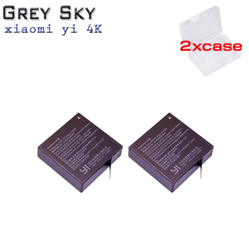 Batería de 1400mAh para Xiaomi Original Yi II Xiami yi 4k baterías + LED USB 3 ranuras cargador para Xiaoyi Yi Lite Cámara de Acción: 2 battery