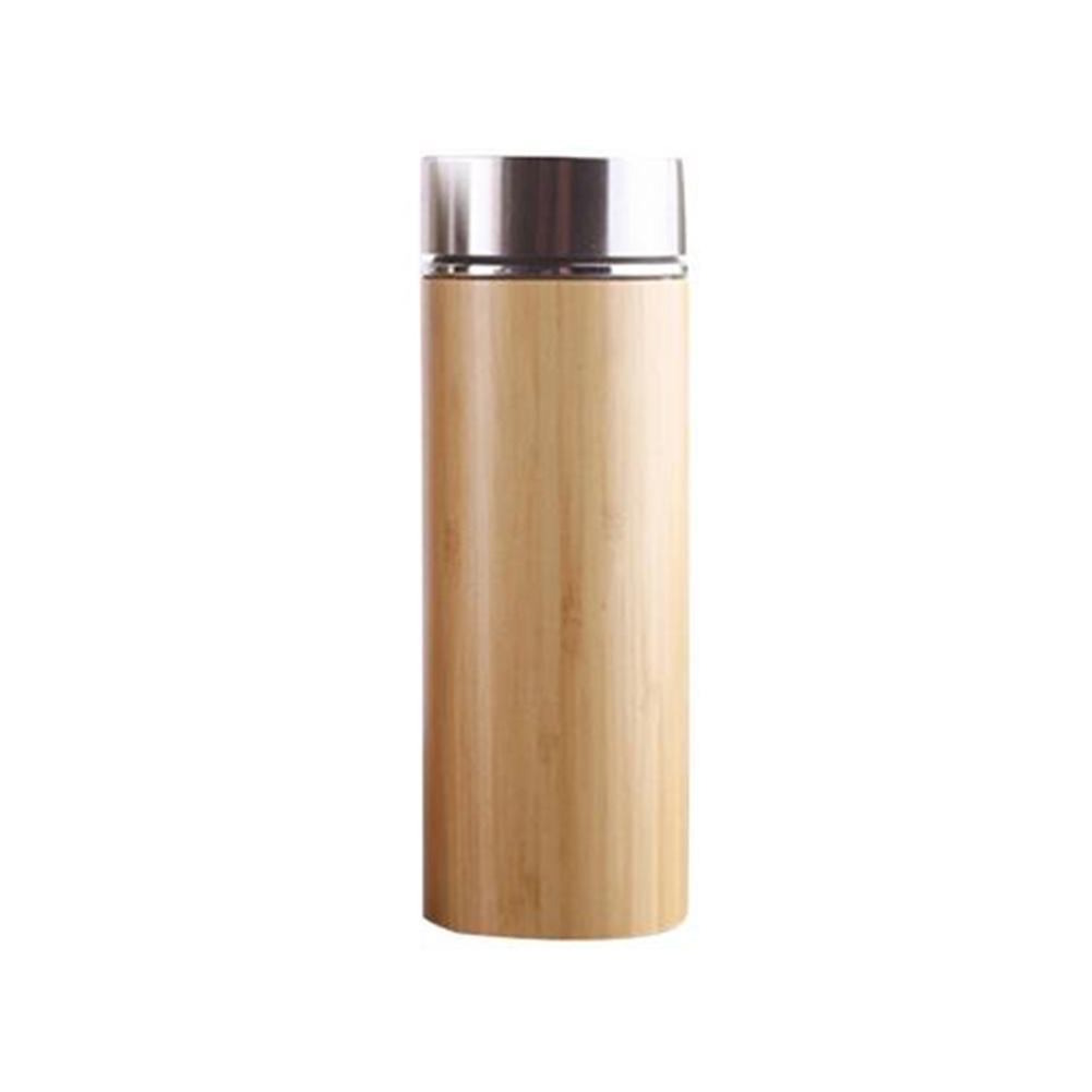 350ml 450ml naturlige bambus tumbler termokande kop keramisk foring flaske vakuum kolber te isolerede termokander 12 timer te kop