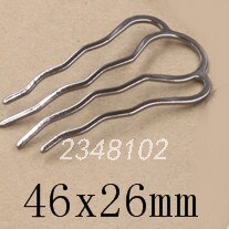 5 pz/lotto Retro 4 Denti del Pettine Dei Capelli Accessori In Argento di Colore Della Forcella Dei Capelli di Usura Dell'annata Barrette Risultati Dei Monili: Gun Black 46x26mm