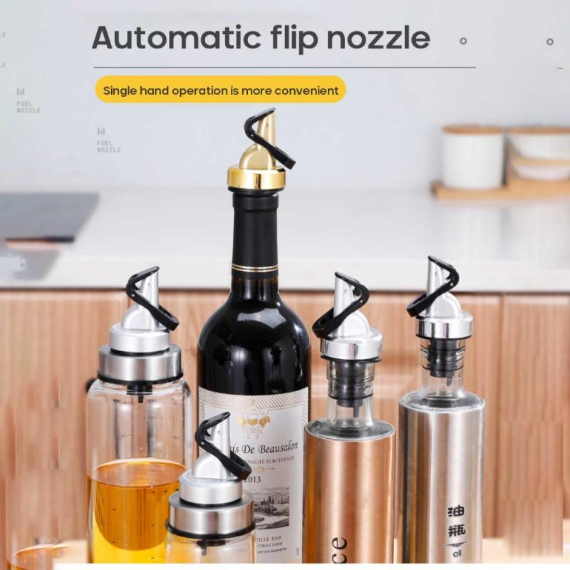 Automatische Flip Nozzle Lekvrije Fles Wijn Fles Deksel Wijnfles Cap Uitloop Stopper Dispenser Olijfolie Sproeier Keuken Tool