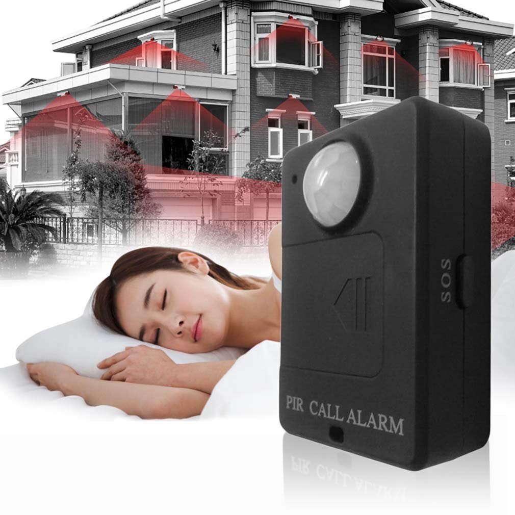 Mini gsm pir-alarm, bewegingsmelder, infrarood, draadloos gsm-alarm, antidiefstalbewegingsmelder met eu-stekker, hoge gevoeligheid