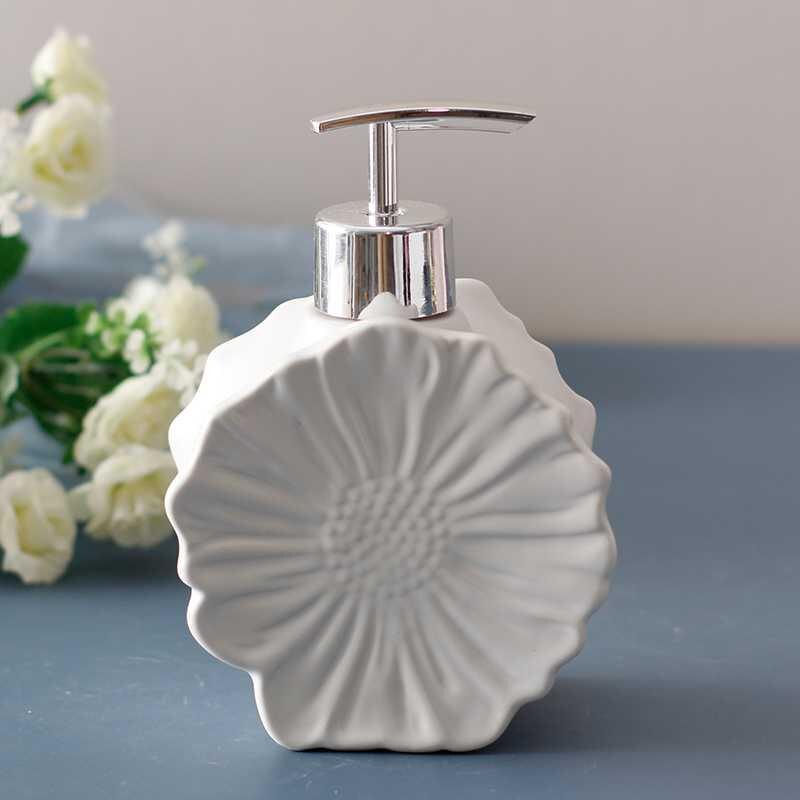 NEWYEARNEW Flower Ceramic Liquid Soap Dispensers Emulsion Bottles Latex Bathroom Accessories Set Wedding