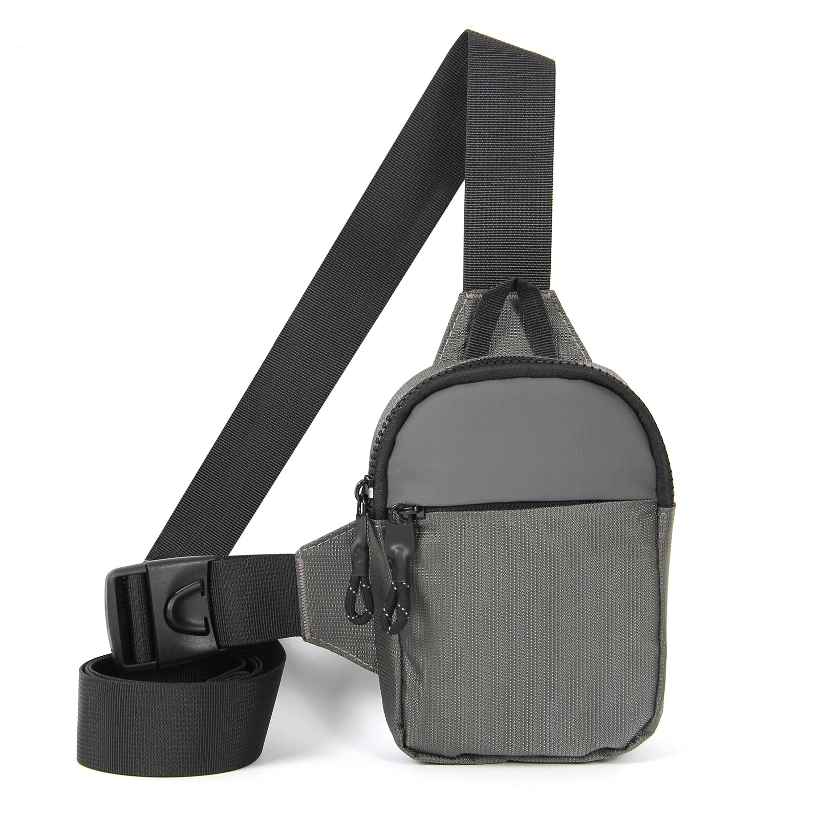 Factory Direct Sports Chest Bag Men's Small Size Backpack Women Messenger Bag Mobile Phone Waist Bag Mini Satchel: L / GRAY
