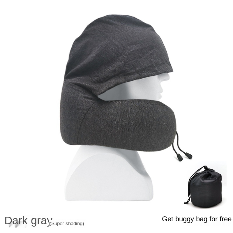 Multifunctionele Nekkussen U-Vormige Draagbare Memory Foam Head Cover Zachte Platte Dutje Reizen: Dark Gray