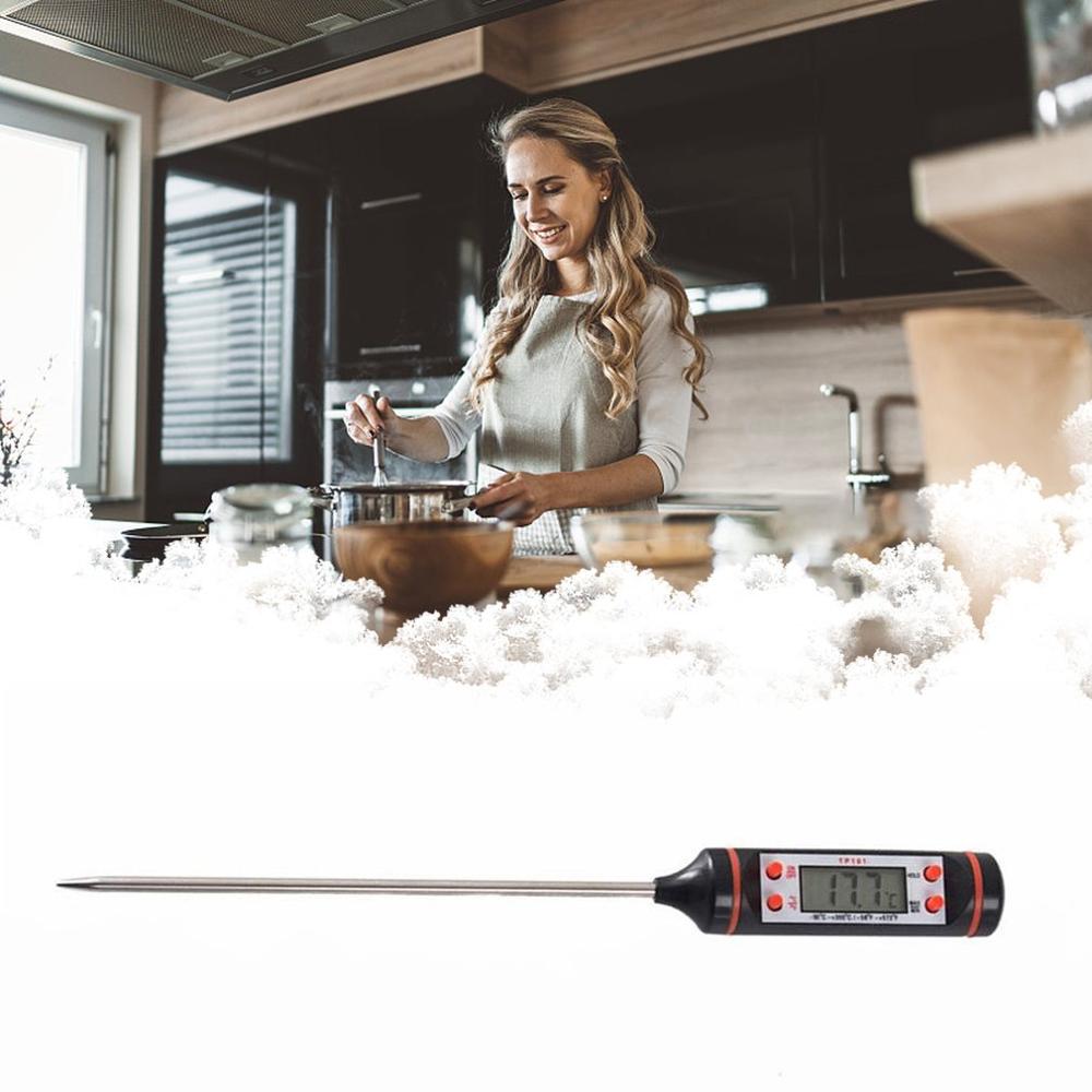 Termómetro Digital de temperatura de aceite para cocina, medidor de temperatura de aceite para hornear barbacoa negra, Termómetro de aguja para alimentos,