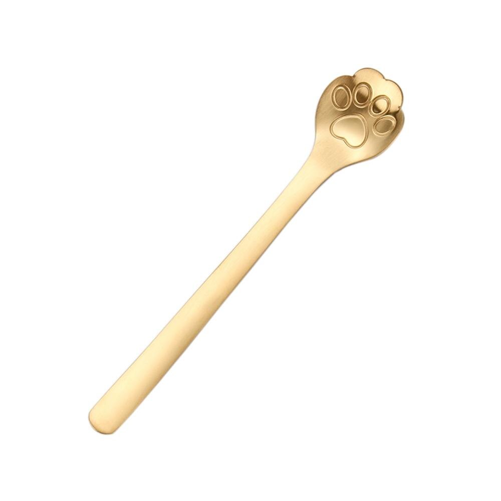 Acier inoxydable mignon chat griffe cuillères petit café thé gâteau Dessert cuillère fantaisie sucre cuillère à café vaisselle accessoires de cuisine: A2