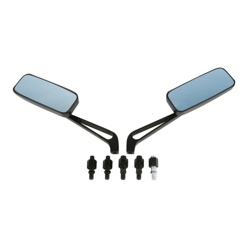 Rectangle Motorcycle Rearview Side Mirrors Set For Harley Honda
