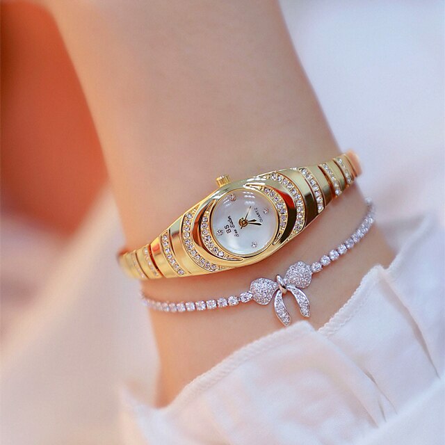 Women Watches 2022 Luxury Famous Brand Diamond Watch Ladies Silver Wrist Watches Small Female Watch Stainless Steel Reloj Mujer: gold