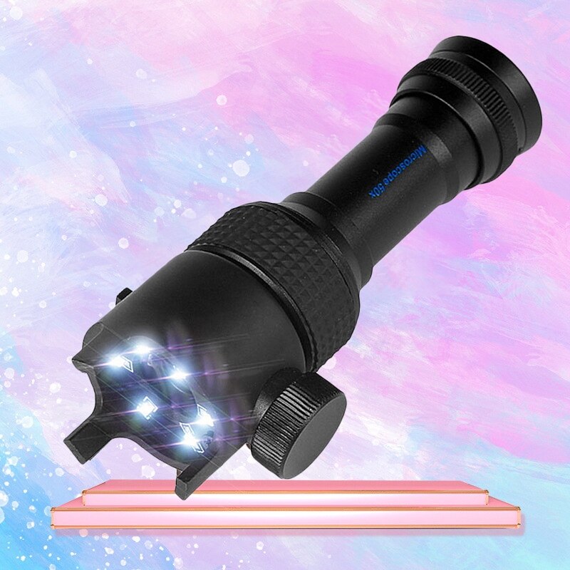 50X mini Microscopio della Tasca Illuminato Giadeite Dei Monili di Giada Valutazione di Identificazione nifier Metallo Tenuto in Mano nifying di Vetro