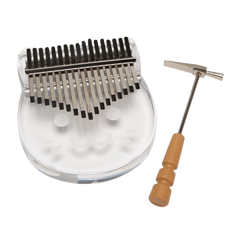 17 Keys Thumb Piano Cartoon Transparent Acrylic Finger Piano Portable For Kids Adults And Beginners Instrument