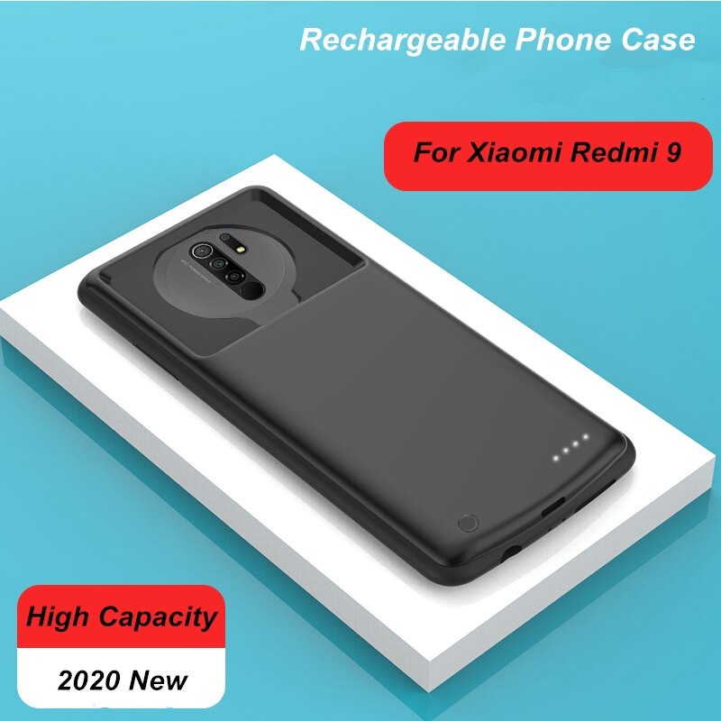 Für Xiaomi Redmi 9 Batterie fallen 6800 Mah Telefon Redmi 9 Batterie Ladegerät fallen Energie Bank Für Xiaomi Redmi 9 batterie fallen