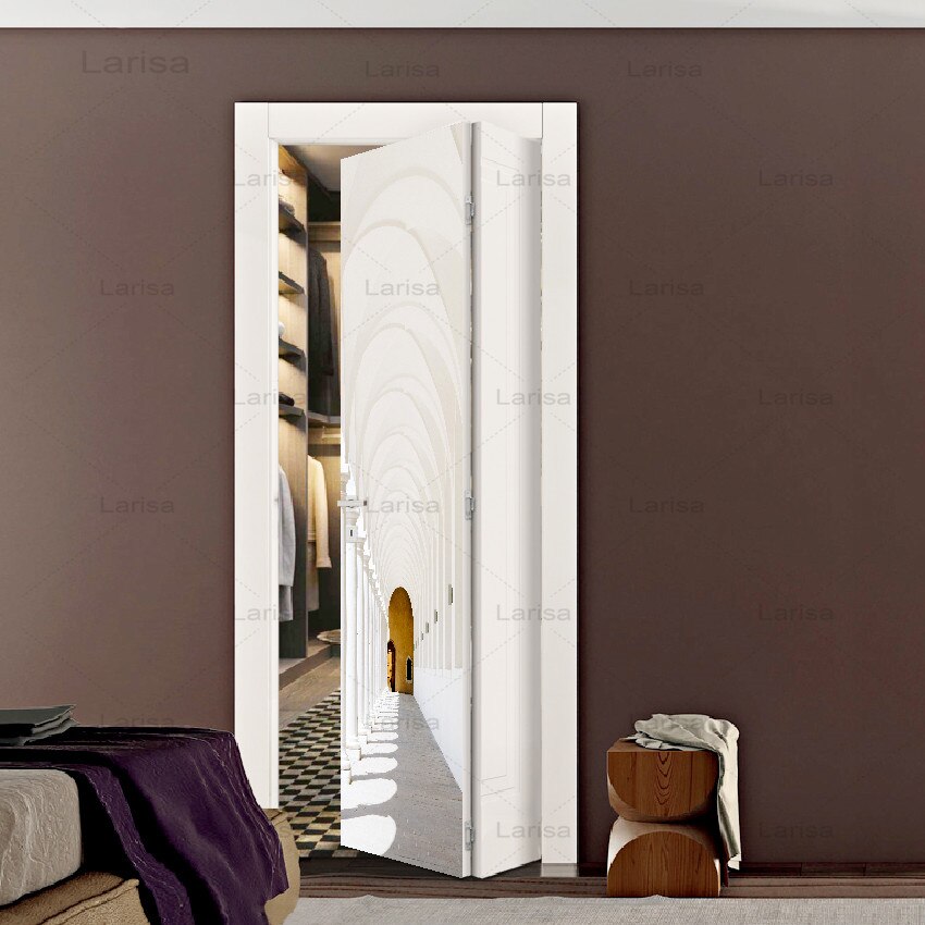 Wasserdichte Kunst 3D Drucken Aufkleber Hause Dekoration Aufkleber Weiß Gebäude PVC Tür Selbst Klebe Poster Für Schlafzimmer Aufkleber